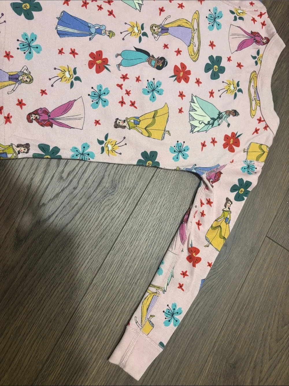 Hanna Andersson Pink Disney Princess Floral Print Pajama Set